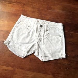 American Eagle white denim shorts